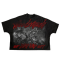 “War” boxy tee(black and red)