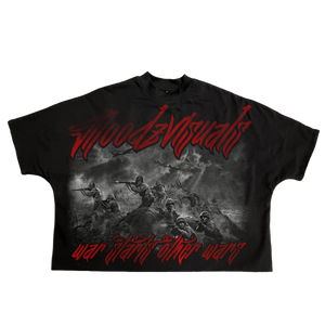 “War” boxy tee(black and red)