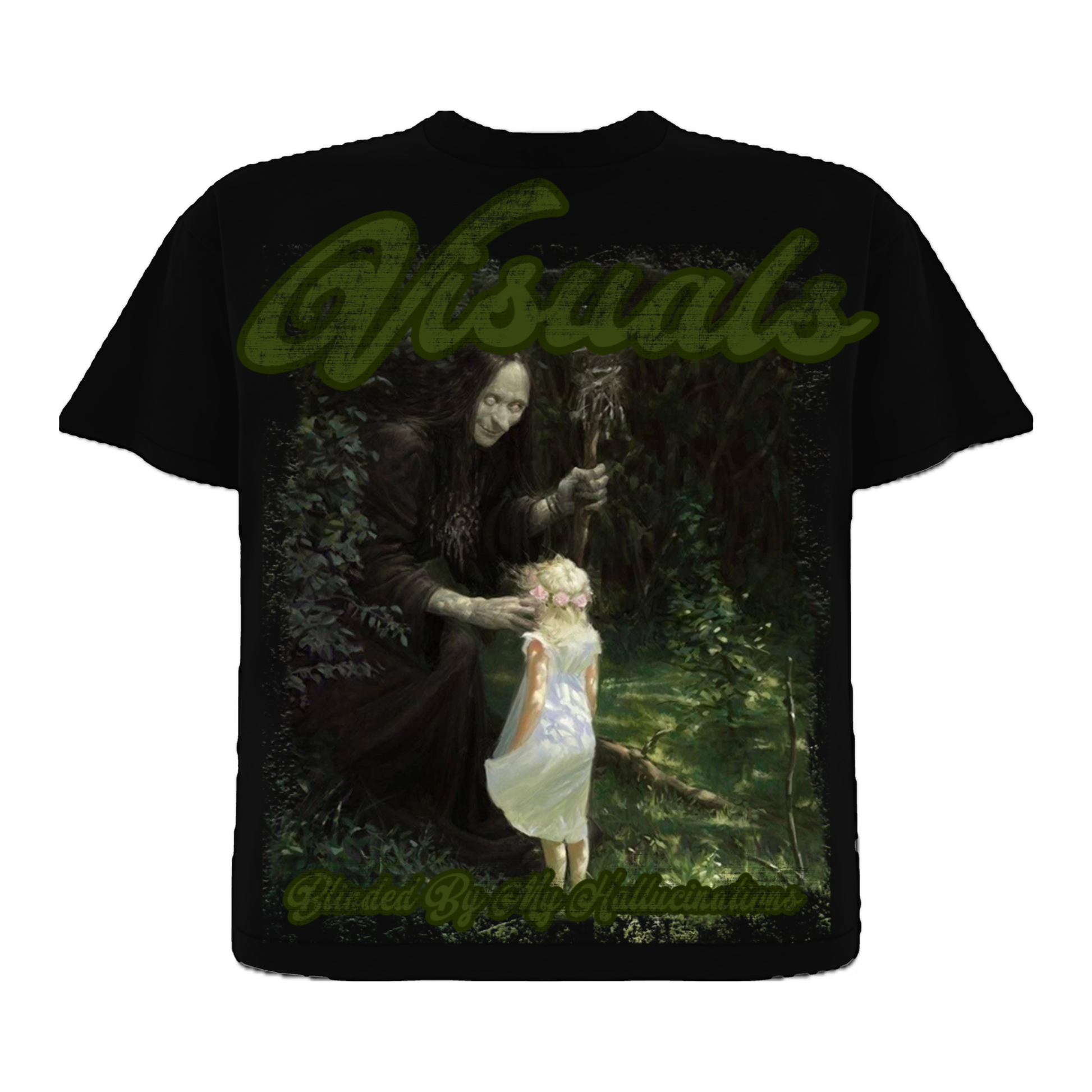 Visuals black and green shirt