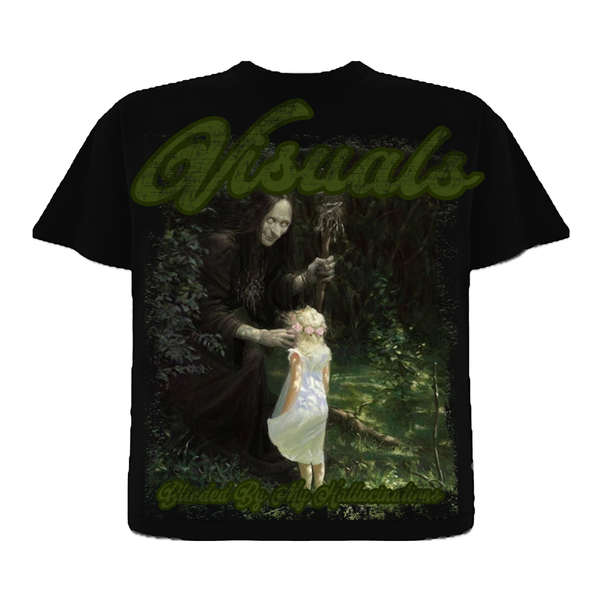 Visuals black and green shirt