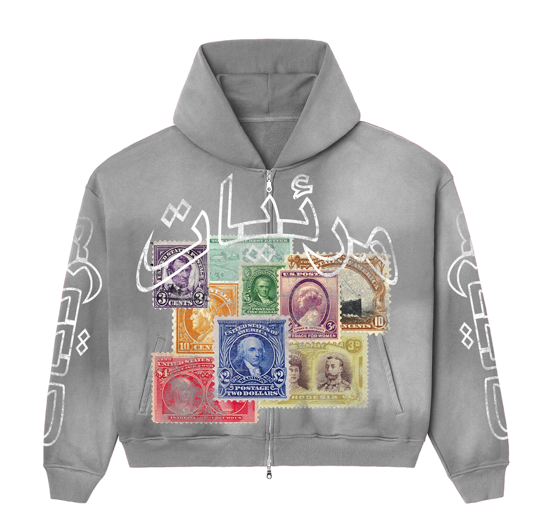 STAMPED(GRAY ZIP UP)