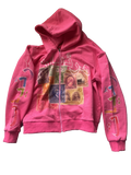 Pink STAMPED  (ZIP UP HOODIE)