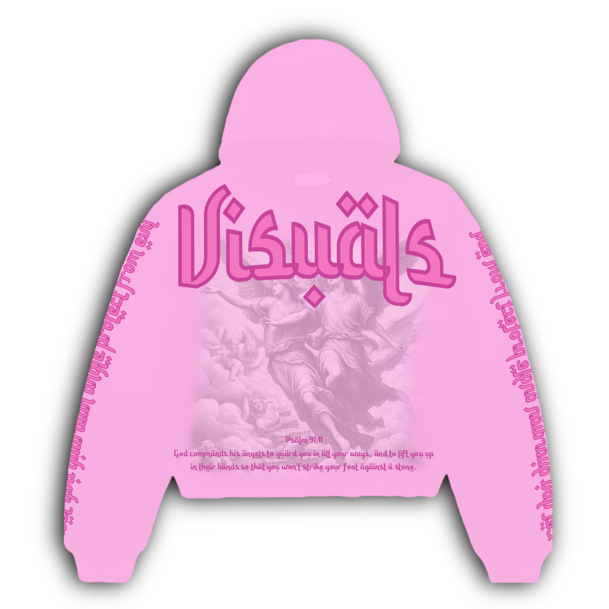“Guardian angel” pink hoodie