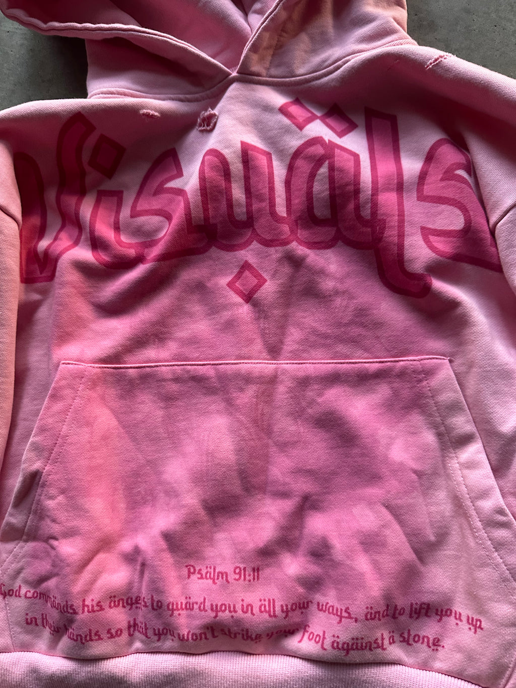 “Guardian angel” pink hoodie