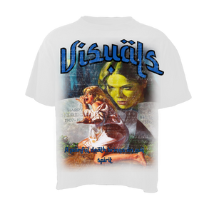 “ a painful death brings a evil spirt” white and blue shirt