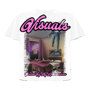 Visuals white and pink shirt