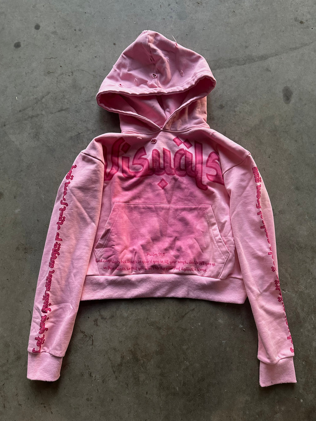 “Guardian angel” pink hoodie