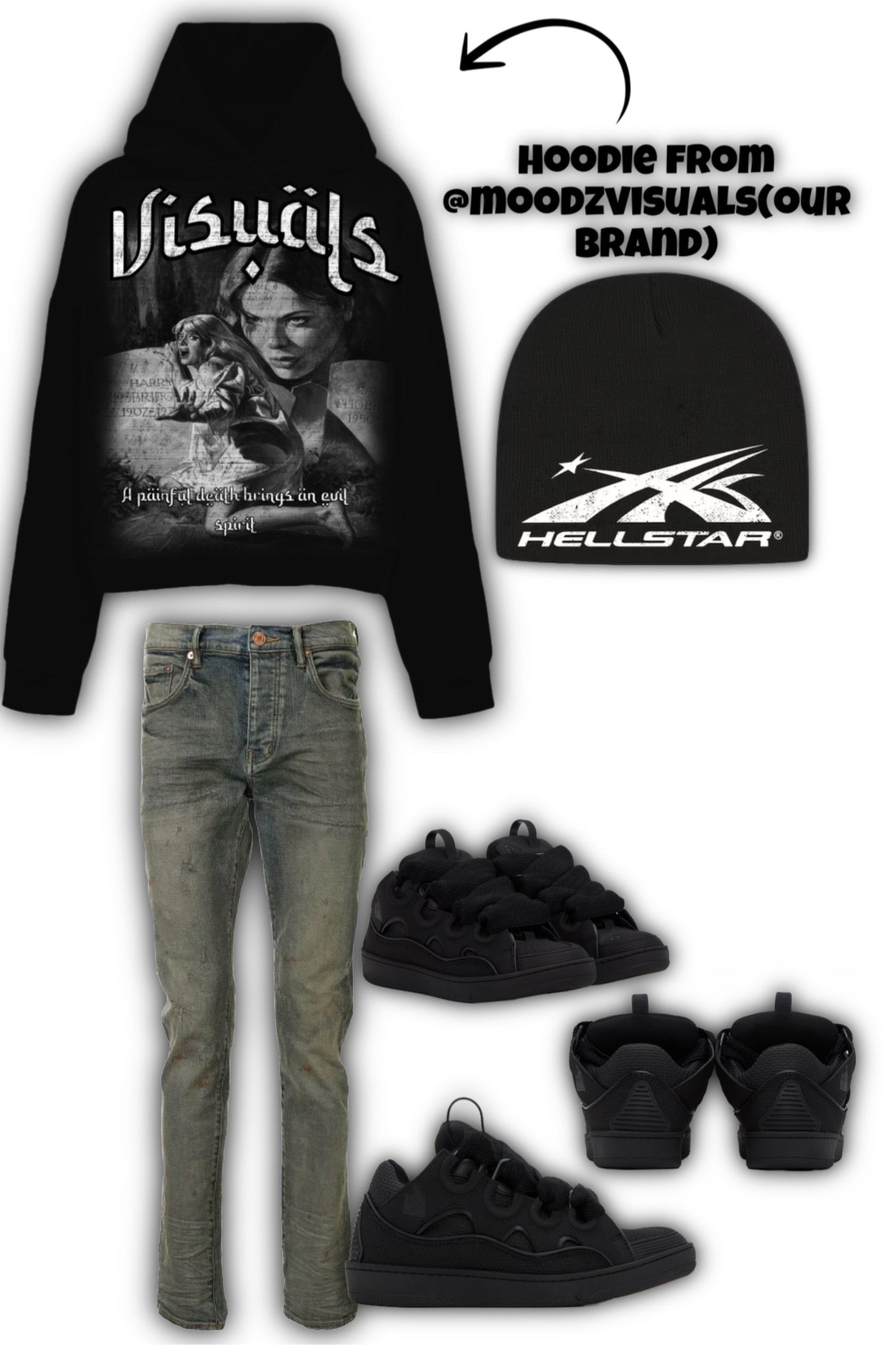 “A pianful Death brings an evil spirt” Black hoodie
