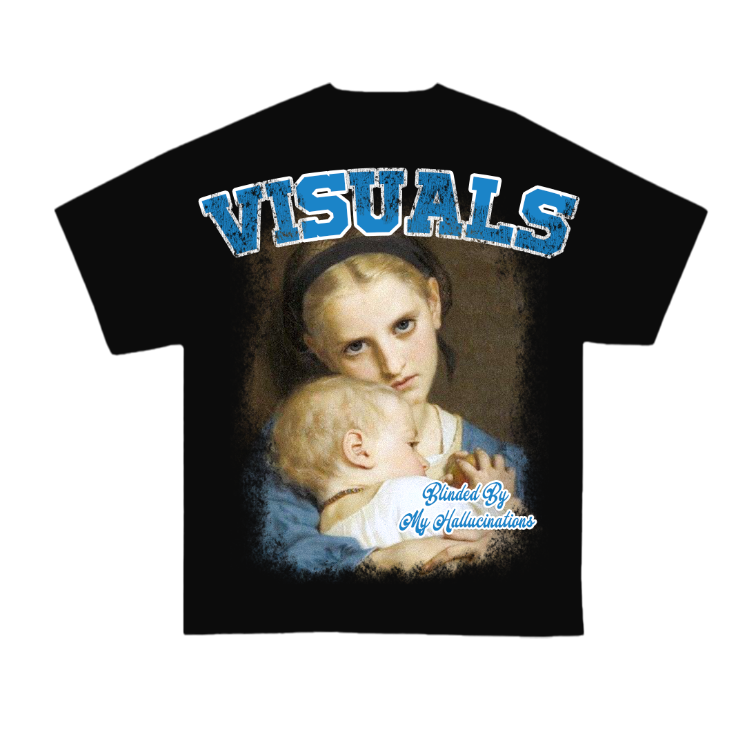 Black and blue portrait tee