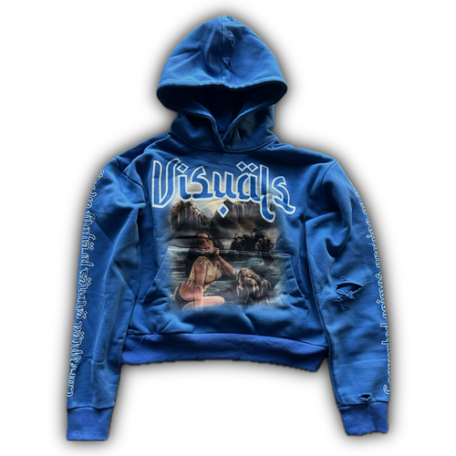 "ENIMIES PREYING ON THE WEAK" BLUE HOODIE