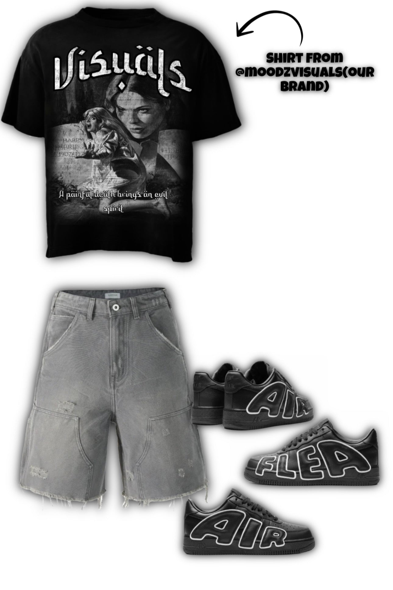 “ a painful death brings a evil spirt” black and white shirt