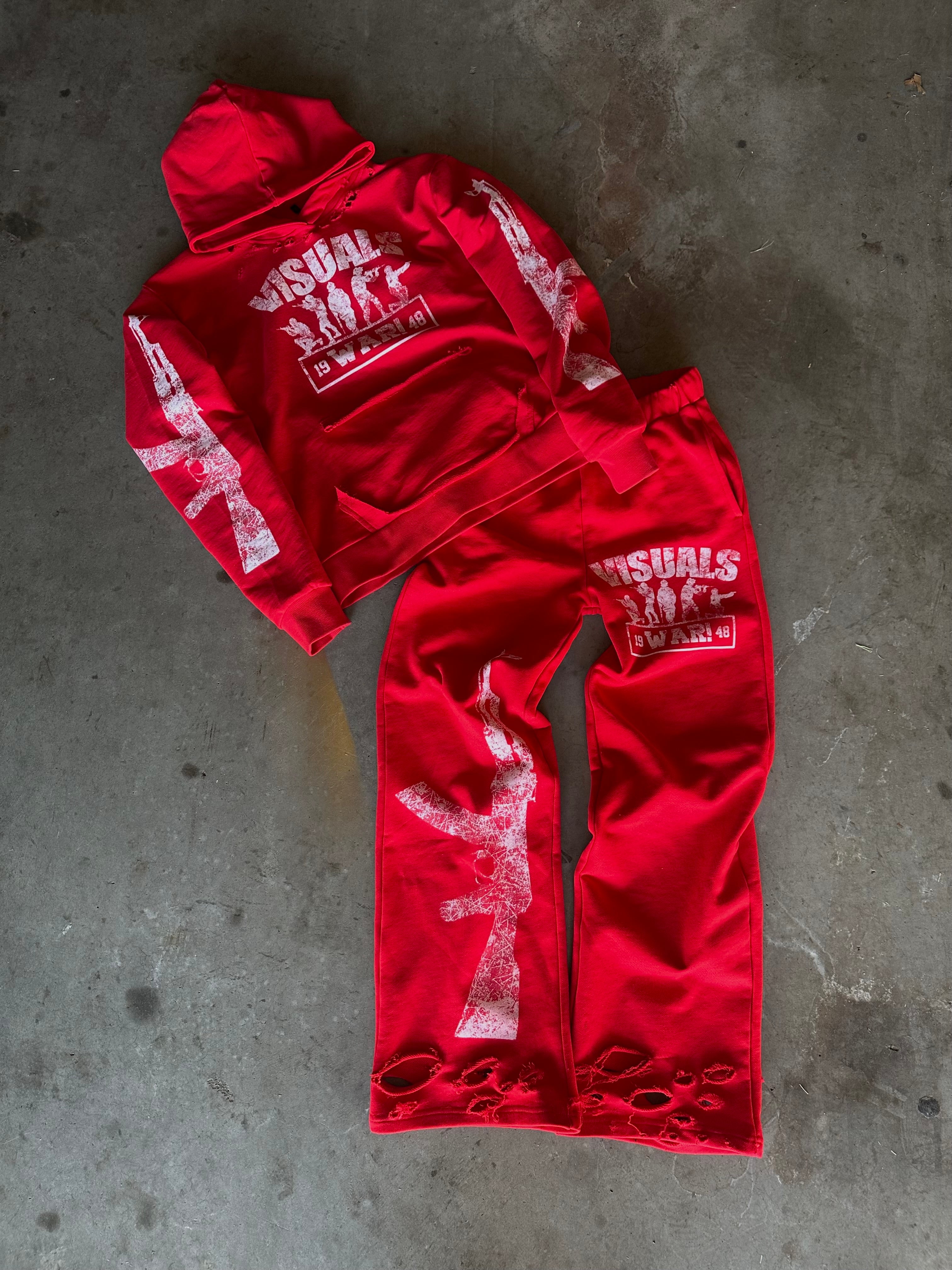 RED DISTRESSED ARMY SET