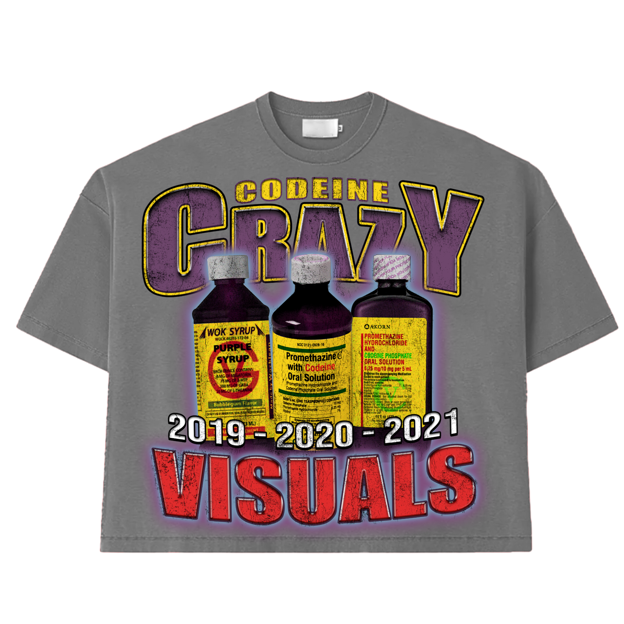 GRAY CODEINE CRAZY TEE