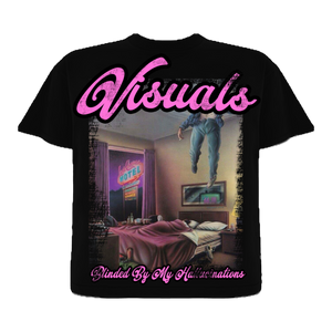 Visuals black and pink shirt