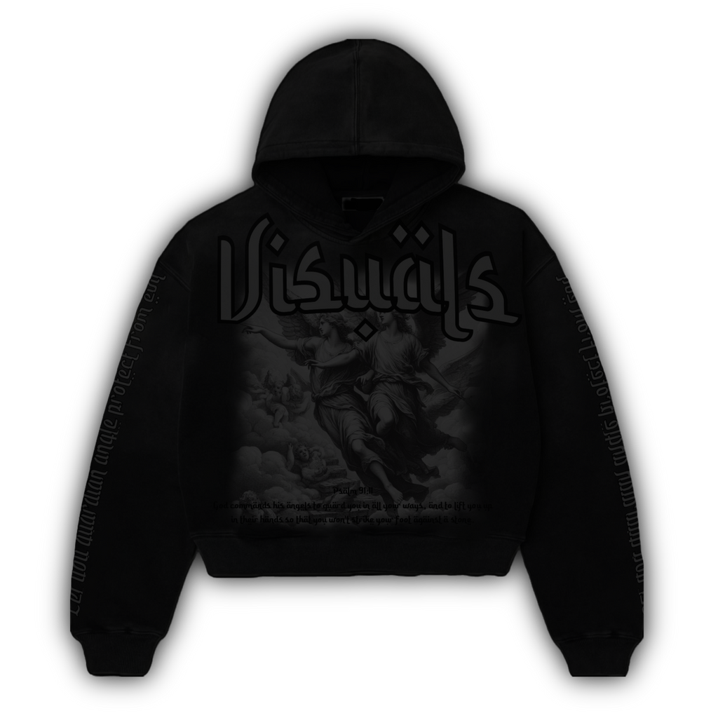 “Guardian angel” black hoodie