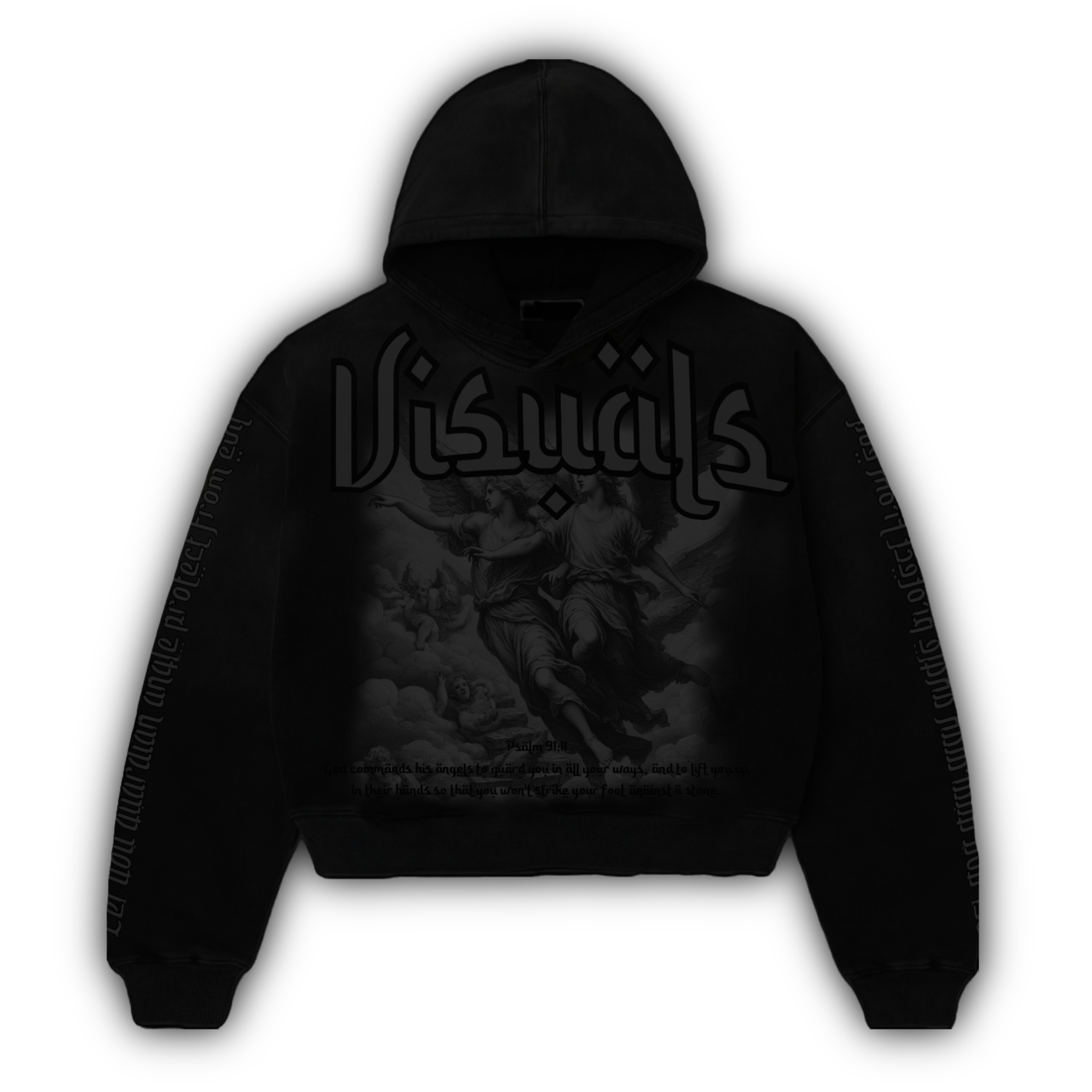 “Guardian angel” black hoodie