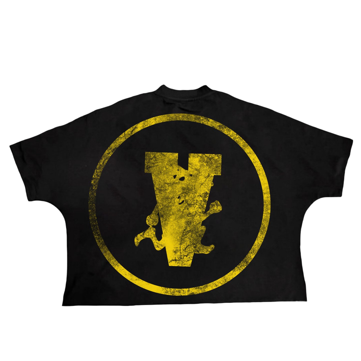 “War” boxy tee(black and yellow)