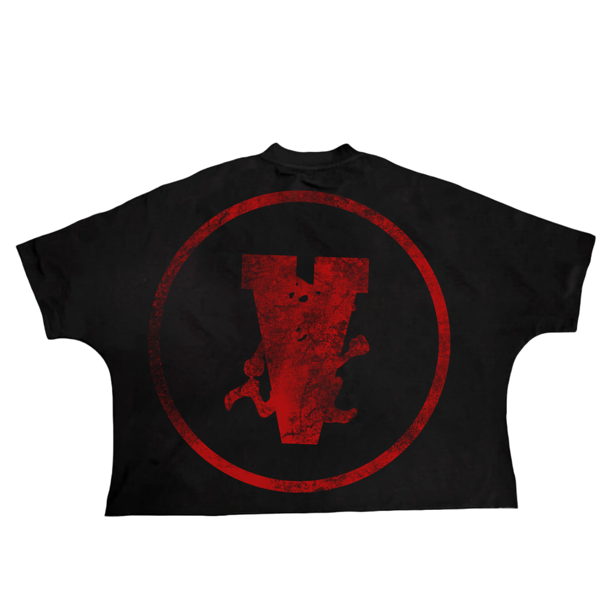 “War” boxy tee(black and red)