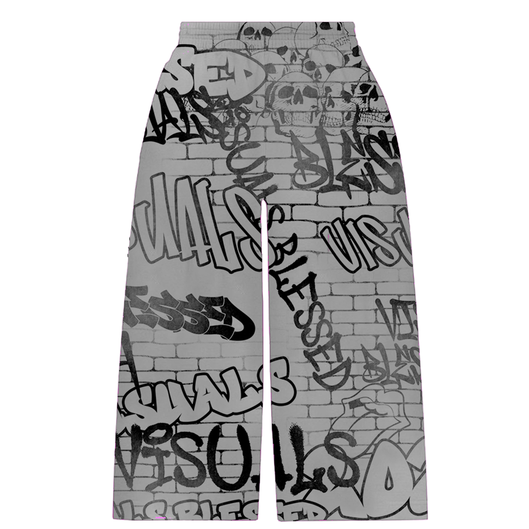 GRAY GRAFFITI PANTS