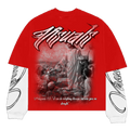 RED SAVIOR DOUBLE LAYERD SHIRT