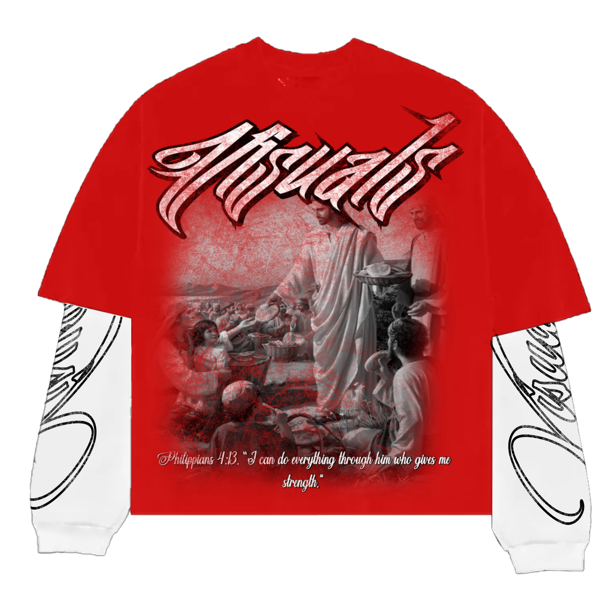 RED SAVIOR DOUBLE LAYERD SHIRT
