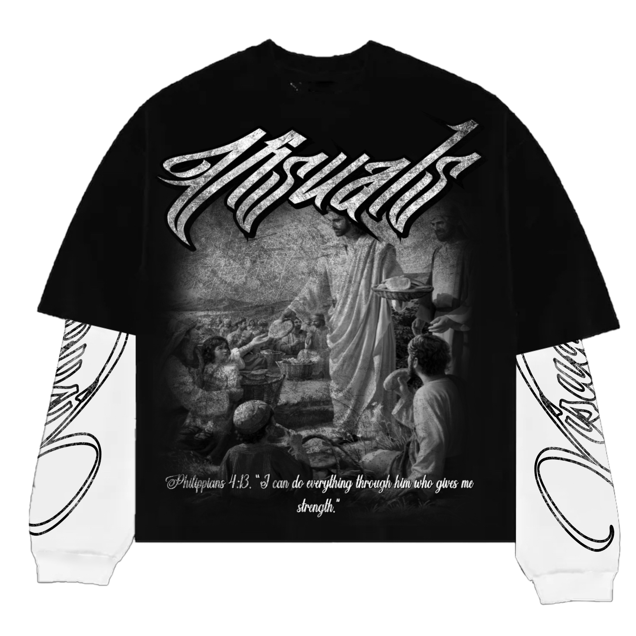 BLACK SAVIOR DOUBLE LAYERD SHIRT