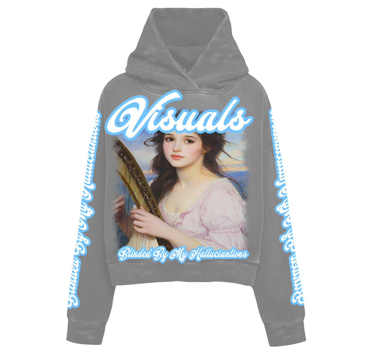 Grey and light blue hoodie