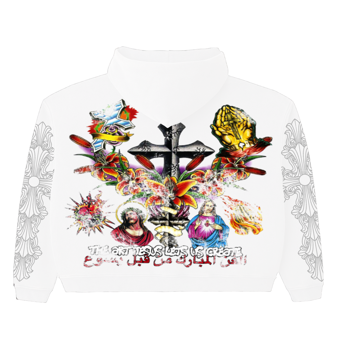 WHITE HOLY ART! HOODIE